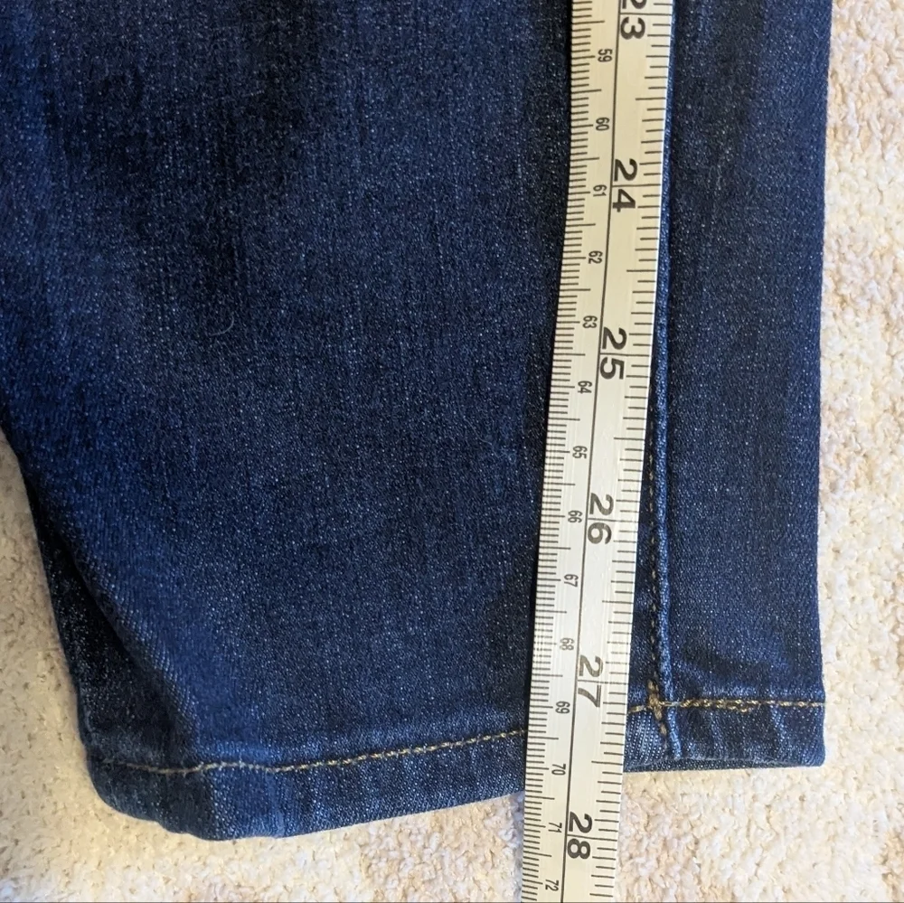 J. Crew High Rise Skinny Jeans Dark Wash Button Fly Stretch Size 28